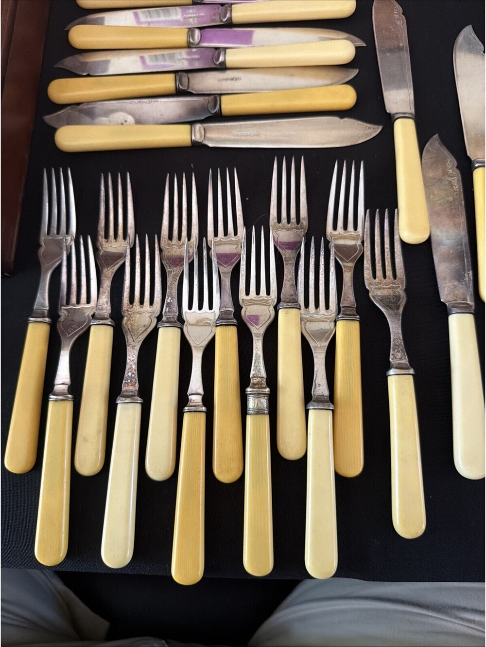 19th Century Harrison Fisher and Forks Made In Sheffield England 24 Piece Set